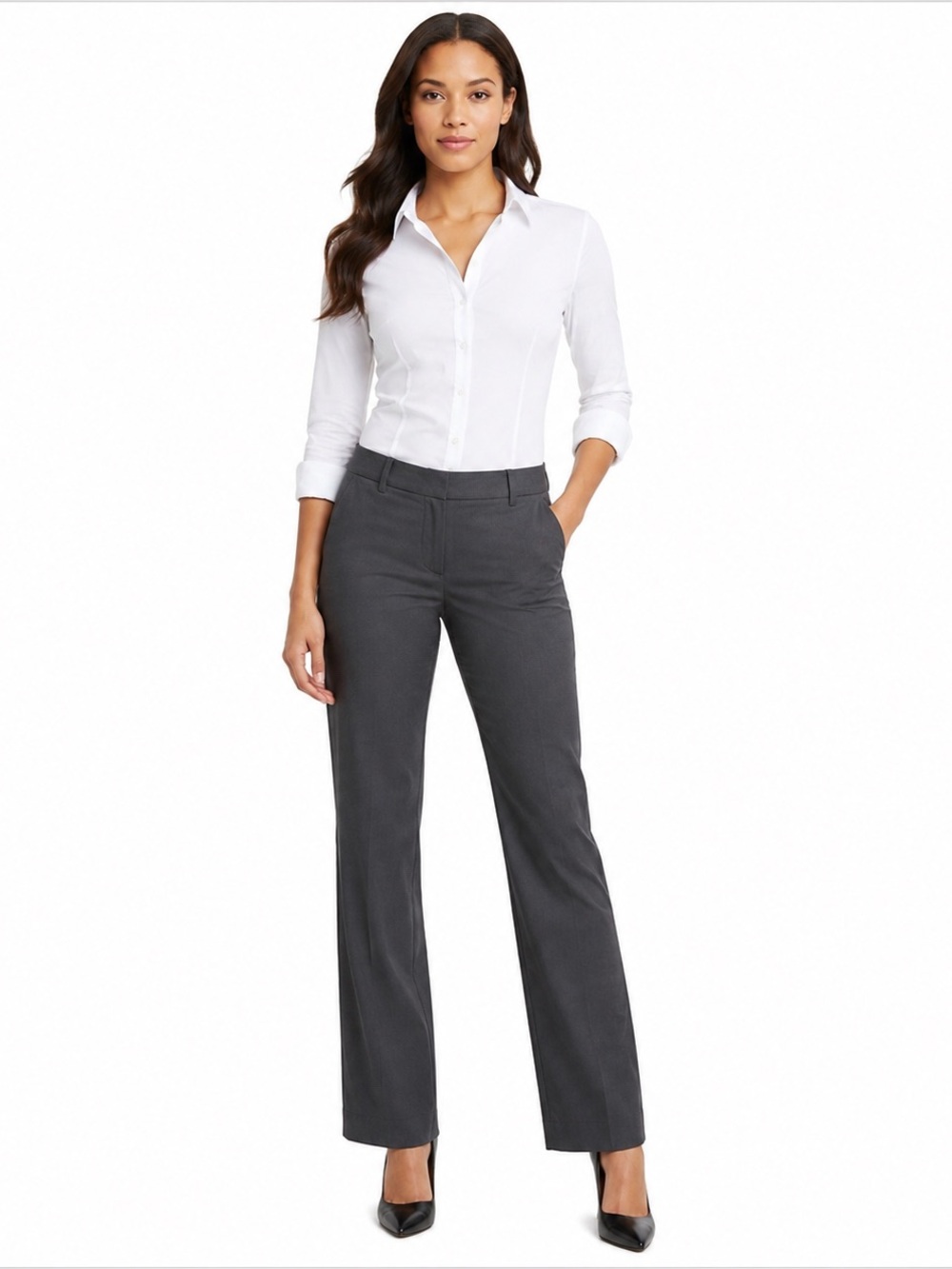 BANANA REPUBLIC Martin Fit Gray Cotton Stretch Dress Pants Women’s Size 4S
